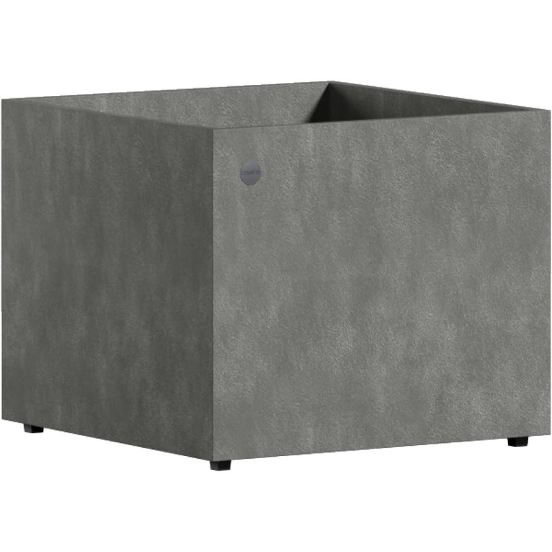 COSAPOTS Reglito Cube Planter – Fiberglass Indoor/Outdoor and Weather-Resistant Large Planter, Gray Stone