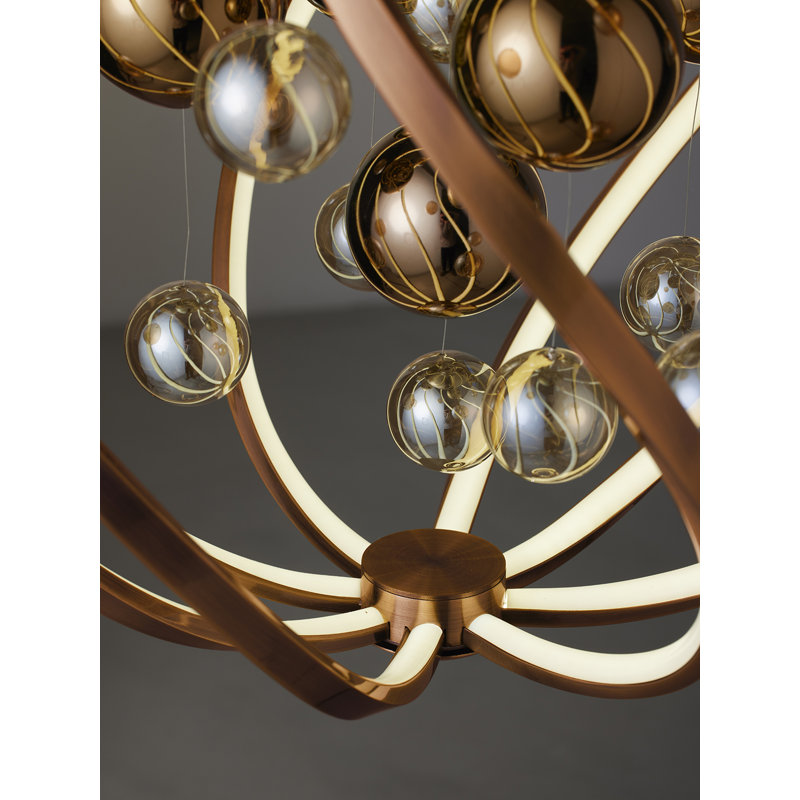 LED Semi Flush Mount, Copper
