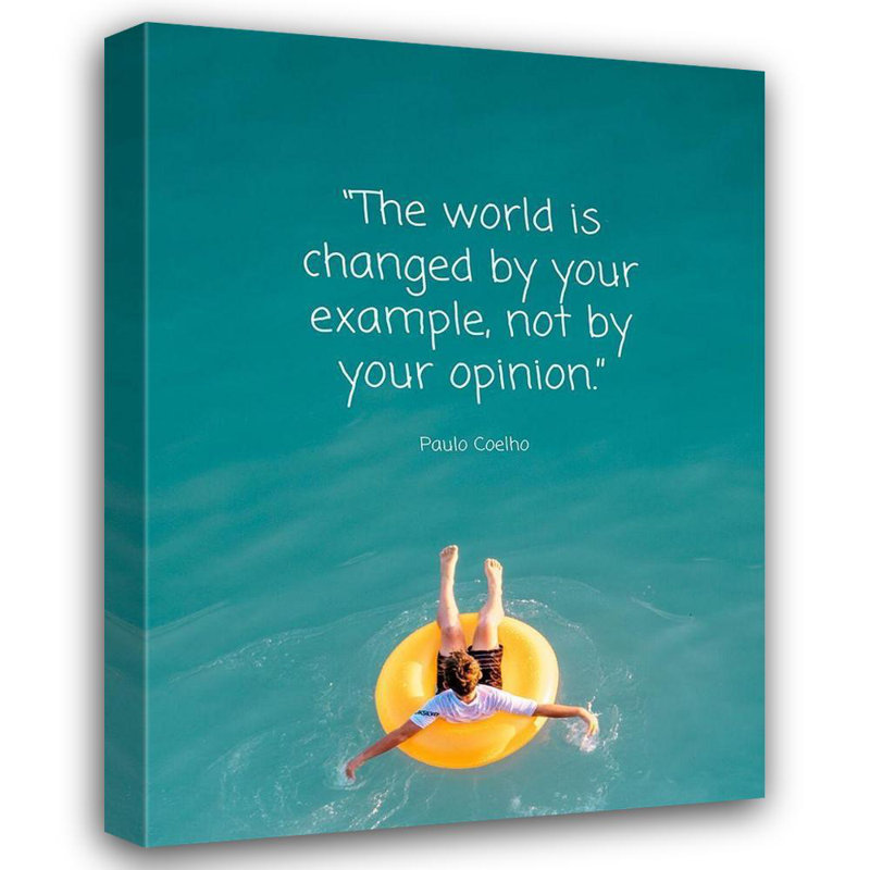 Trinx ArtsyQuotes Gallery Wrapped Canvas Art Titled: Paulo Coelho Quote: World is Changed