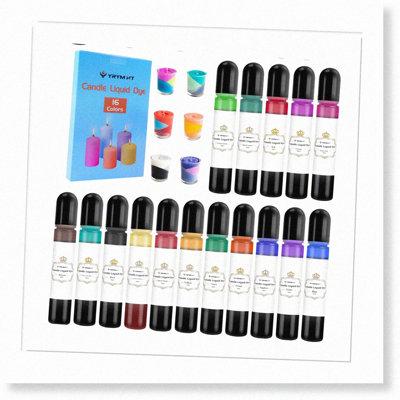 Natural Candle Dye Set - 16 Vibrant Liquid Colors