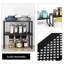 Organisateur de cuisine et de comptoir noir, extensible et empilable