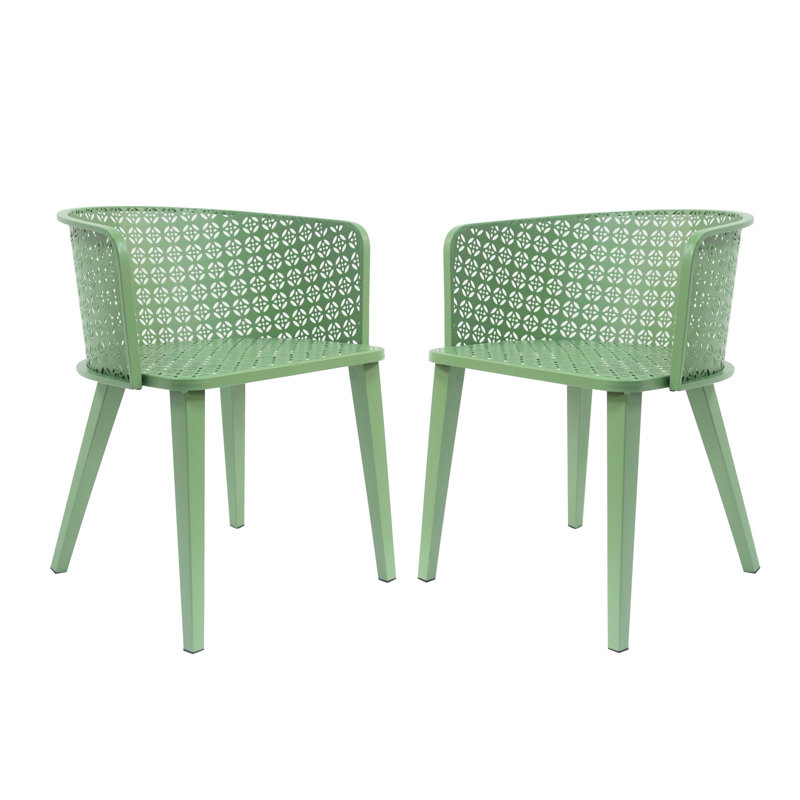 Chaise de salle à manger d'extérieur, 22,32 X 21,37 29,03, fer, rouille, convient pour le porche et la cour de 2, structure en fer, large, profonde, pour patio