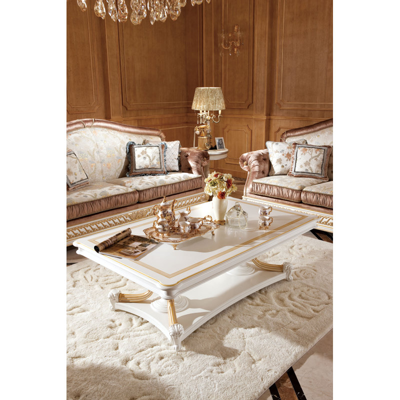 Table basse Narcissus, Blanc / Doré