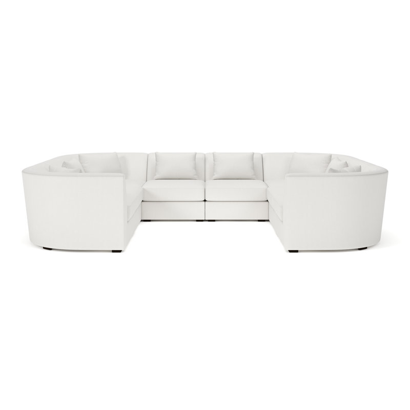 Krista 8-PC Curved Modular Sectional, Macarena Beige Basketweave