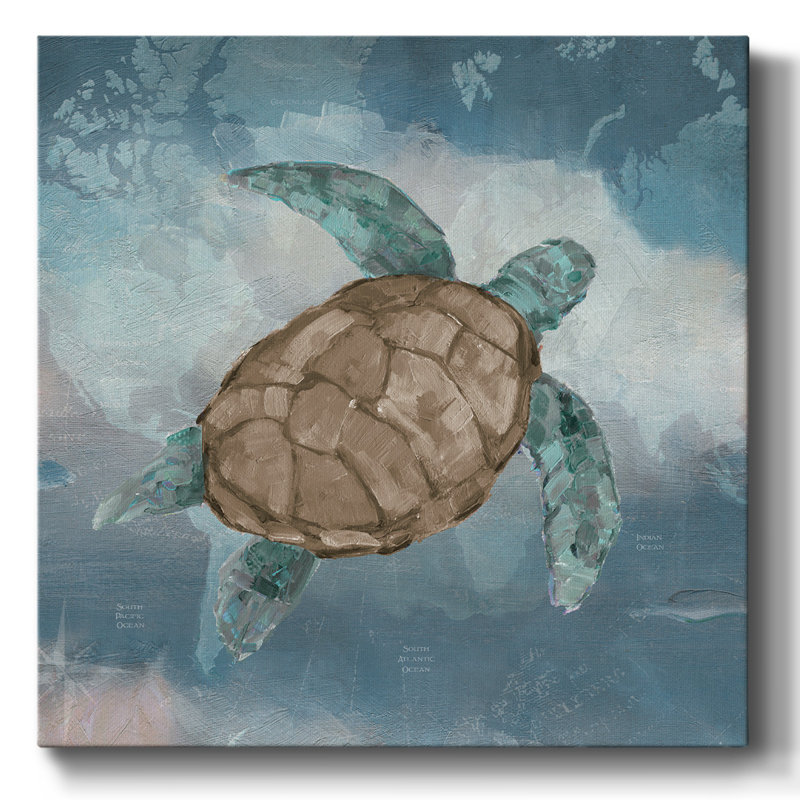 «Travelling Turtle I», reproduction sur toile, H 24 po x l 24 po x P 1,5 po