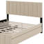 Grand lit plateforme tapissier en velours avec tiroirs et lit gigogne-107080767