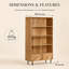 Taylors 185cm Oak Bookcase with 2 Drawers Black Metal Legs Display Shelving Unit For Home & Livings