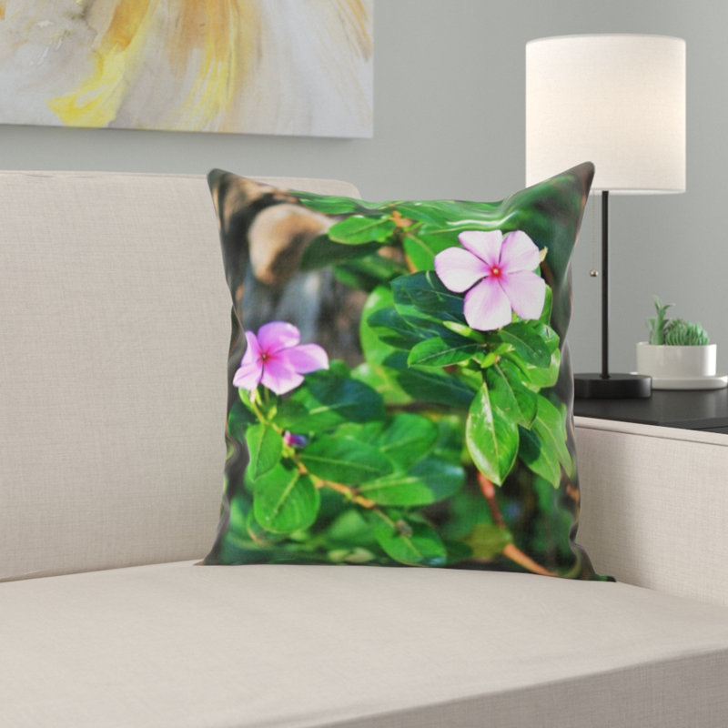 Coussin décoratif pervenche rose