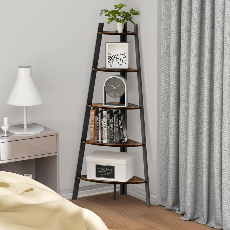 Bibliothèque échelle en acier H 62,99 "x l 20,87" Oshian, Noir