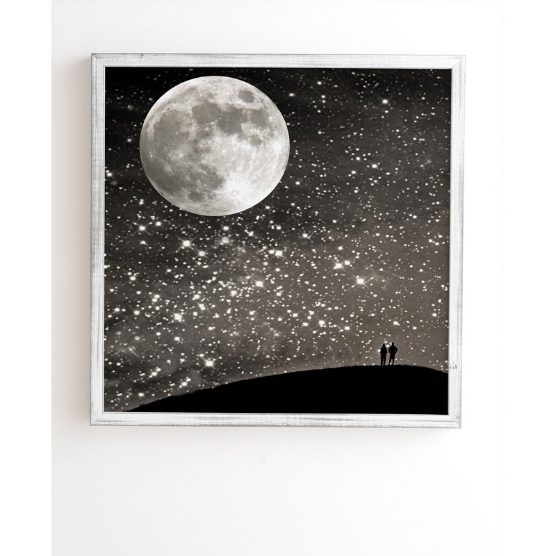 « love under the stars », impression, H 12 po x l 12 po x P 1 po, Cadre brun