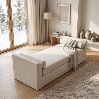 Banc de chaise longue moderne avec coussins décoratifs - Banc d'entrée, de bout de lit et de salon robustes pour des sièges élégants