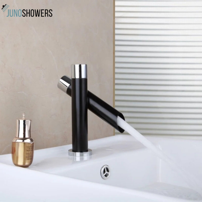 Robinet de lavabo de salle de bain noir Modern Modern - finition chrome | Collection Juno New York