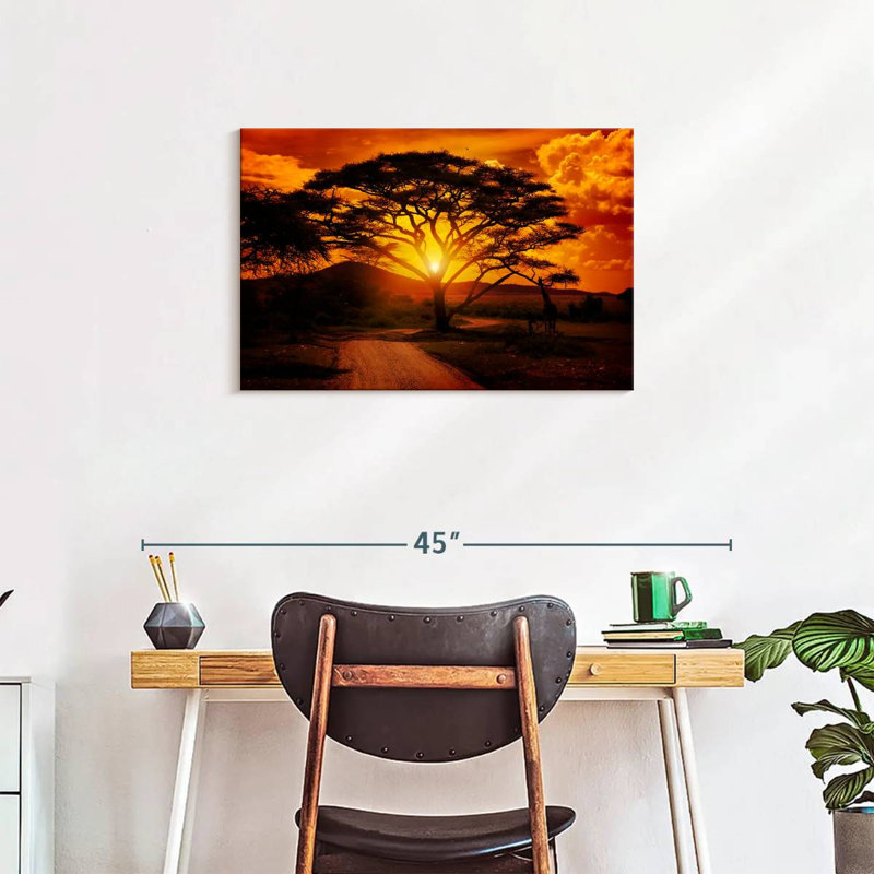 Harnek Serengeti Park Sunset Silhouette, 20" H x 30" W