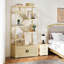 Bibliothèque standard H 75,6 "x l 39,4" Addisyn avec portes en rotin