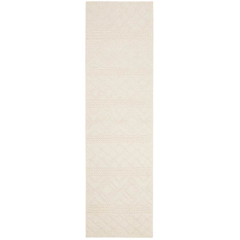 Tapis ivoire en laine / coton tissé à la main Hayhurst, Tapis de couloir 2 pi 3 po x 18 pi