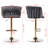 Set of 2 Velvet Upholstery Bar Stools – Chrome Footrest, Swivel, Height Adjustable Design for Kitchen or Bar-289279588