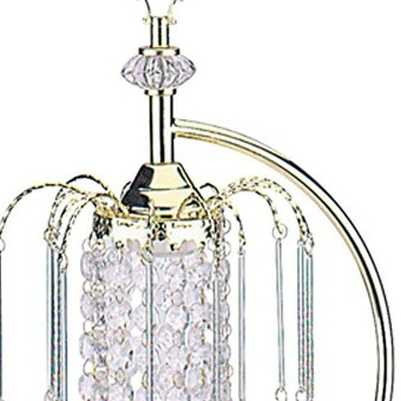Lampe de table arquée 27 po Roxane, Or, H 27 po x l 9 po x P 9 po, À 3 voies