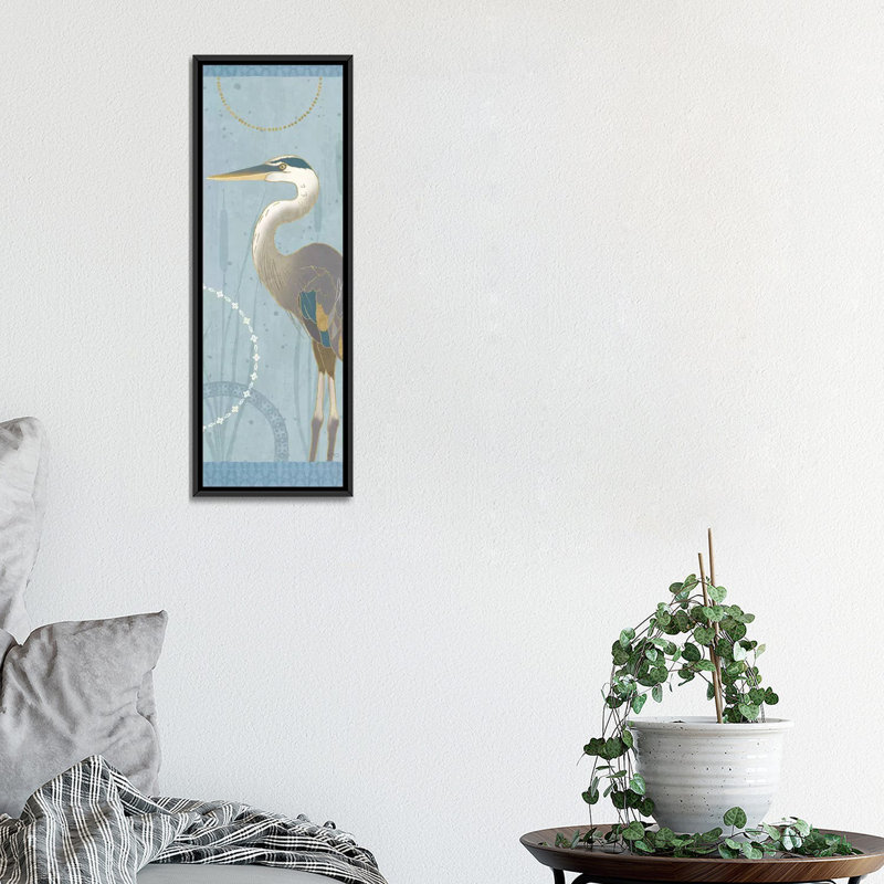 «By The Shore V», reproduction d'art graphique sur toile tendue, H 36 po x l 12 po x P 1,5 po, Toile avec cadre noir