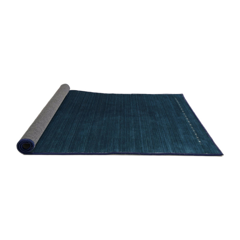 Tapis contemporain bleu, Rond 6 pi