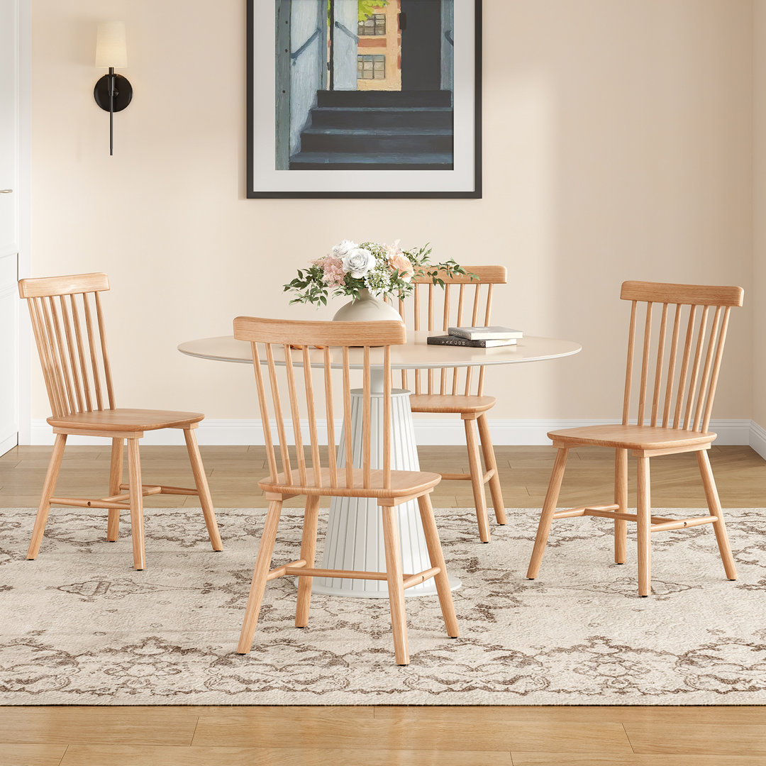 Chesley 18.1" W Modern Solid Wood Dining Chair (Set of 4) Gracie Oaks 