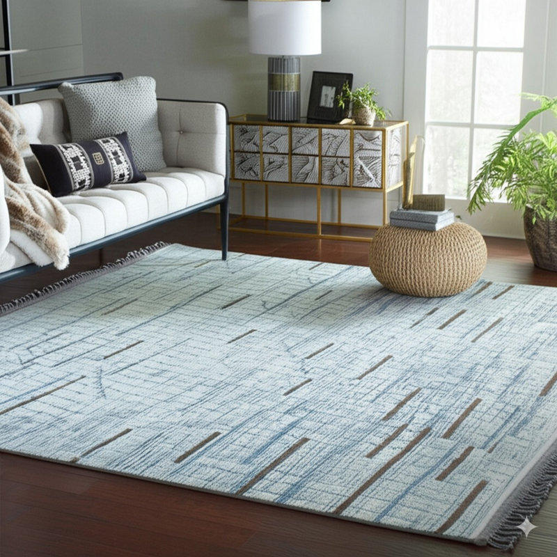 Tapis beige en laine noué à la main Marrakech Desert | Tapis contemporain Eastern Eastern Rugs