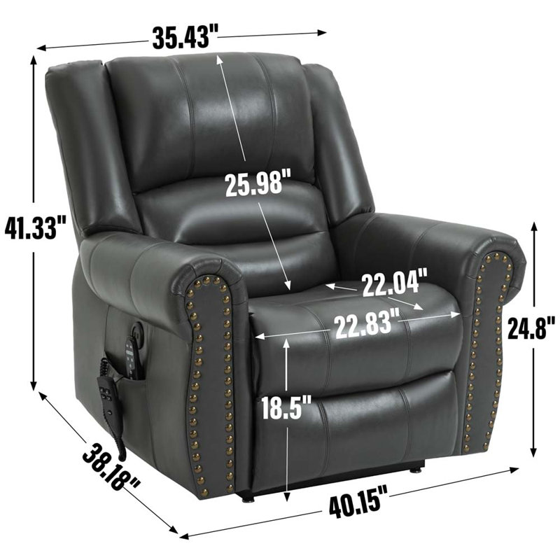 Recliner, Gray Faux Leather