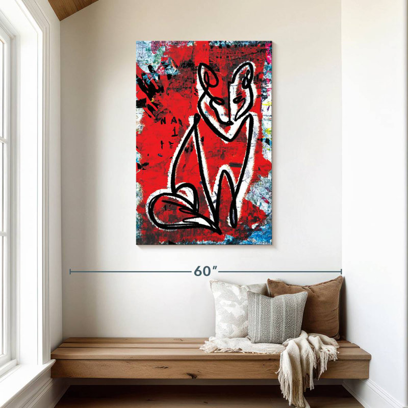 Renard Brampt abstrait, H 45 po x l 30 po