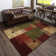Beunka Tan/Red Modern Geometric Area Rug