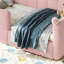 Lit simple tapissier de sol simple, lit de sol Montessori avec rails de sécurité, cadre de lit pour enfant surélevé et bas, rose-389458770-389458775