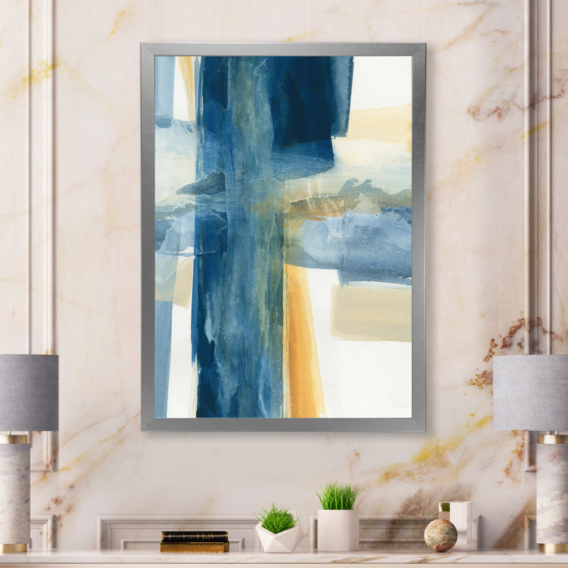 «Indigo Panel VI», reproduction sur toile encadrée, H 46 po x l 36 po x P 1,5 po, Argent