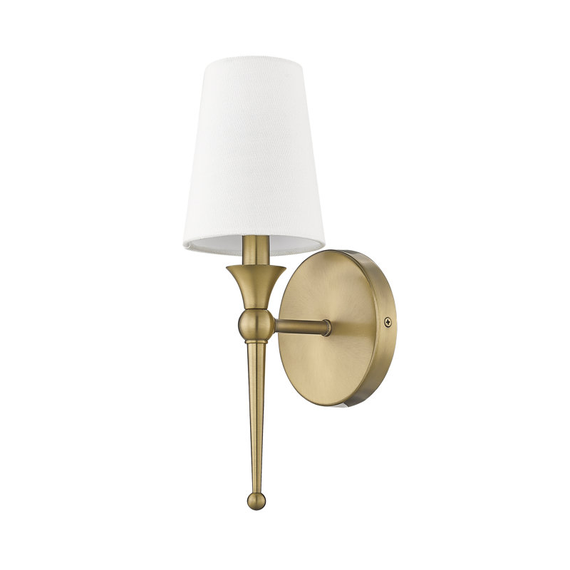 Codding 14" Tall Steel Armed Sconce with Fabric Shade, Vintage Bronze