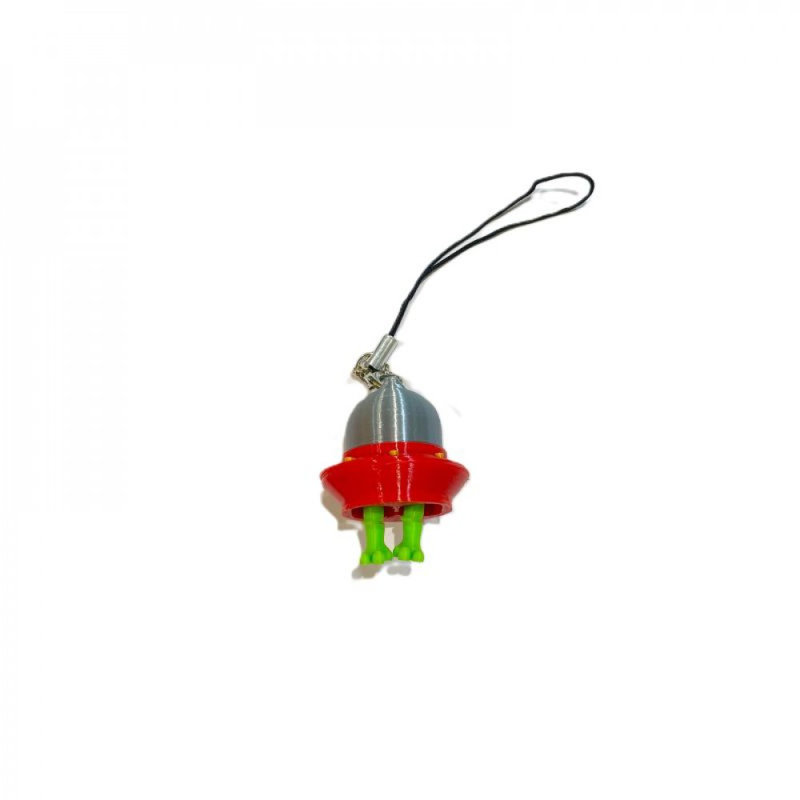 3D Printed Alien In A Red Space Ship Ornament