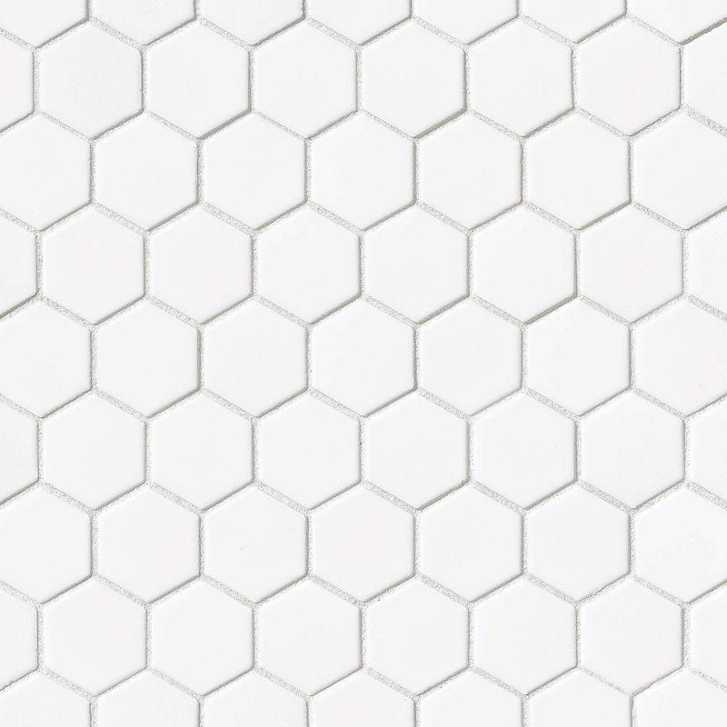 Le Cafe Hex 2" x 2" Porcelain Mosaic Tile in Glossy White