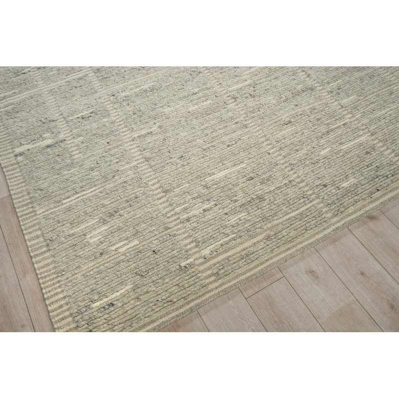 Alba Hand Knotted New Zealand Wool Gray Area Rug, 14'X18'