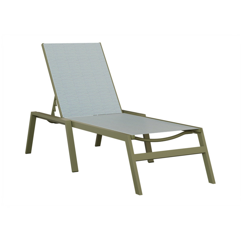 Berlin Gardens Vida Chaise Armless Lounge, Sky Blue, Green Sage