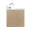   Ensemble de meuble-lavabo mural rectangulaire simple de 42 po avec comptoir en quartz blanc Carrara-768364796-768364791
