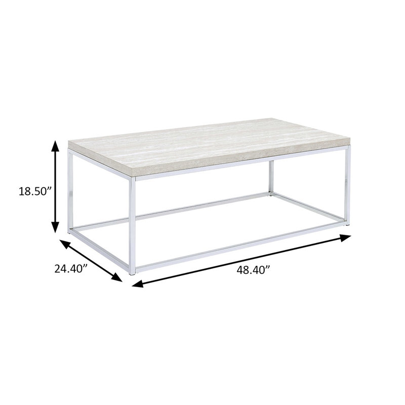 TABLE BASSE DE 48,4 po EN Chrome