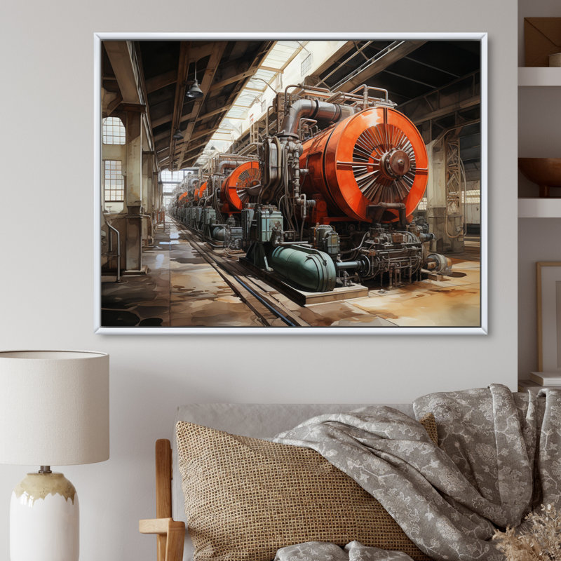 Power Plants Powerful Energies II - Architecture Canvas Prints, H 30 po x l 40 po x P 1,5 po, Cadre flottant blanc