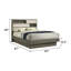 Bois moderne, grand lit, tête de lit à deux tons, rangement, cadre de lit plateforme, chambre à coucher, sans sommier beige et brun, design, requis