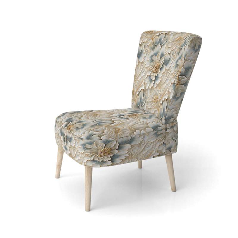 Beige Frosty Drift Expérience - Chaise d'appoint rembourrée moderne, chaise d'appoint à texture de marbre