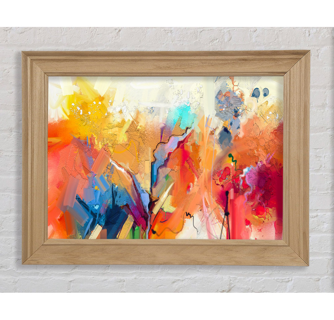 Gerahmtes Leinwandbild Colour Spill Flowers Framed Print