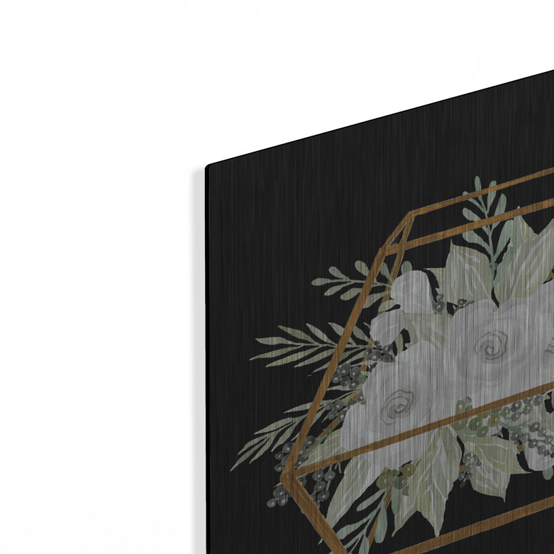 «Gold Geometric Polygon» par Cindy Jacobs, H 12 po x l 12 po
