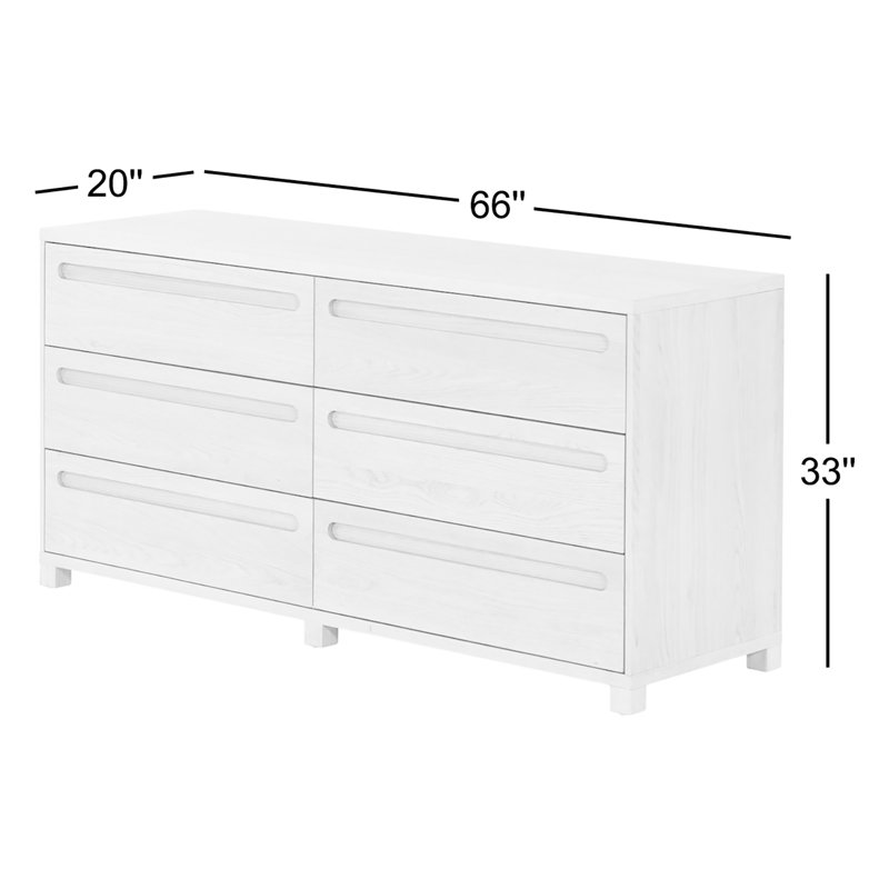Tobiette 6 Drawer Wood Dresser, Black