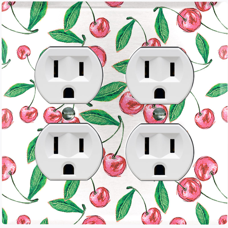Plaque murale 2 prises Cherry