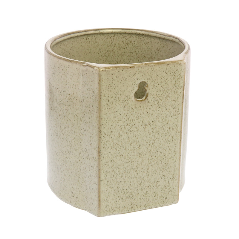 Daniels Ceramic / Porcelain Wall Vase, 6.75" H x 6.5" W x 6.5" D