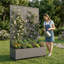 Lit de jardin en métal avec treillis et roues H 6 pi x l 4 pi - gris-1503515751-1503515745