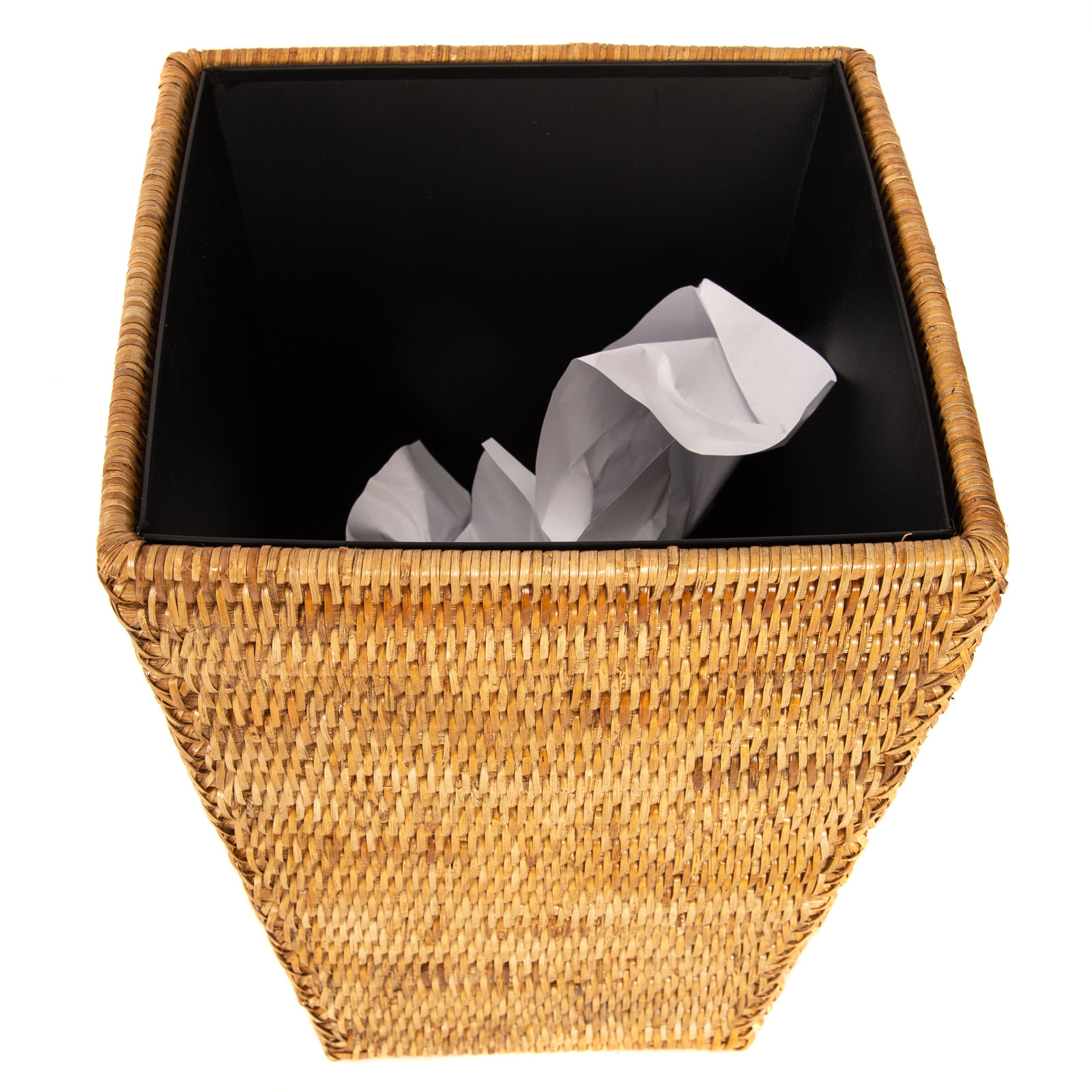 4gal Tapered Waste Basket, Honey Brown