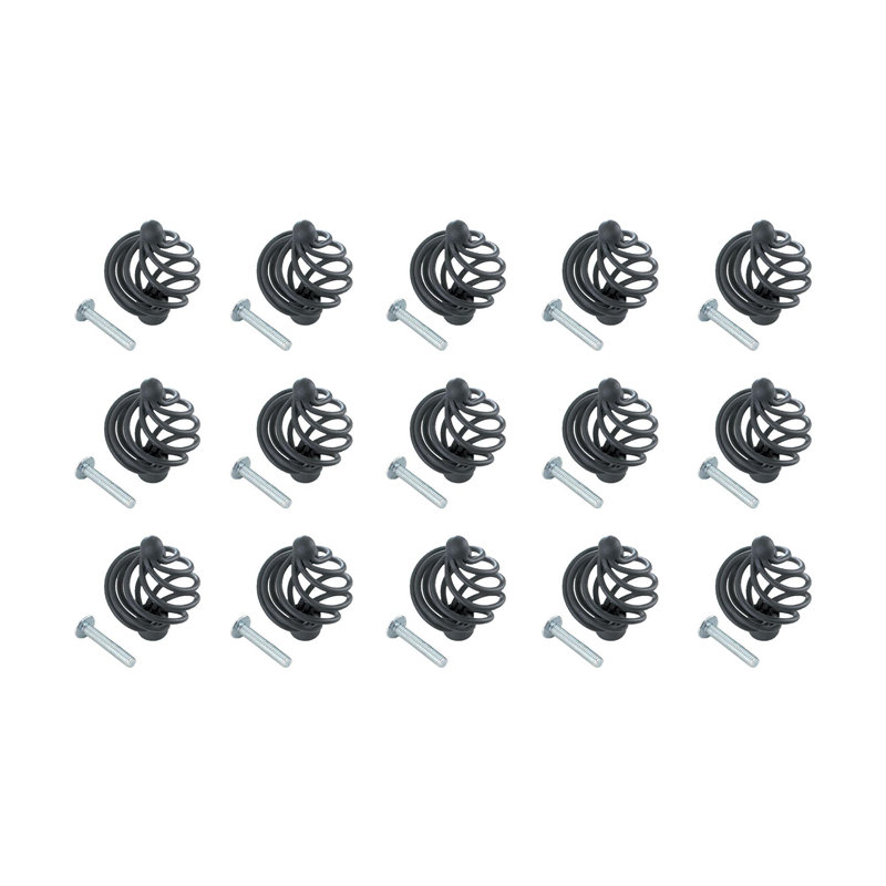 Paquet de 15 boutons d'armoire de 1 7/8 po Outwater - Fabrication élégante en alliage de zinc, Noir mat