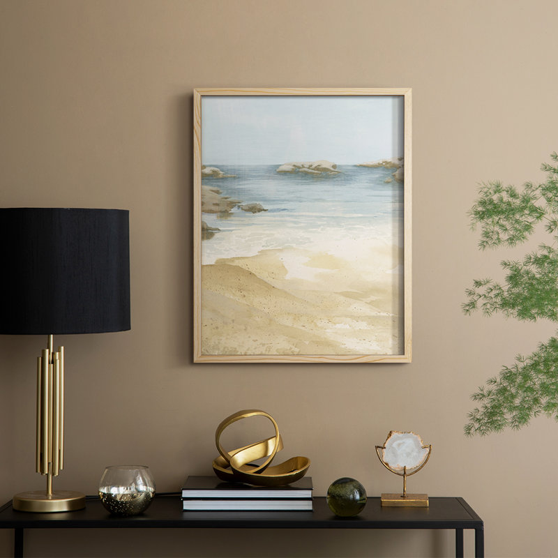 Tranquil Beach I, reproduction encadrée - bois massif, H 11 po x l 9 po