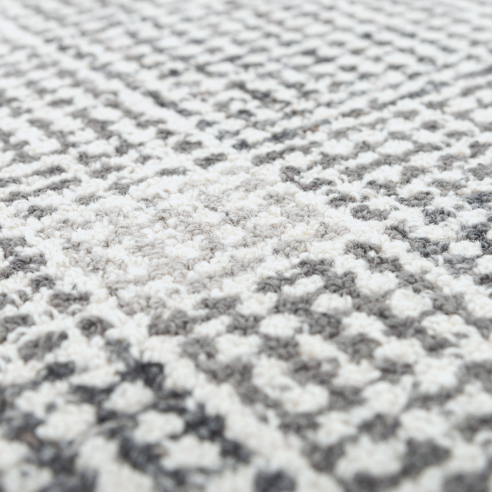 Holland Gray Hand-Tufted Geometric Wool Rug, Rectangle 5'x7'6"
